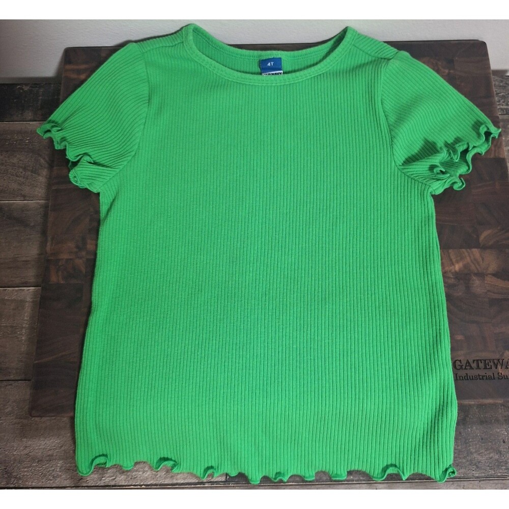 Old Navy 4t green ribbed shirt